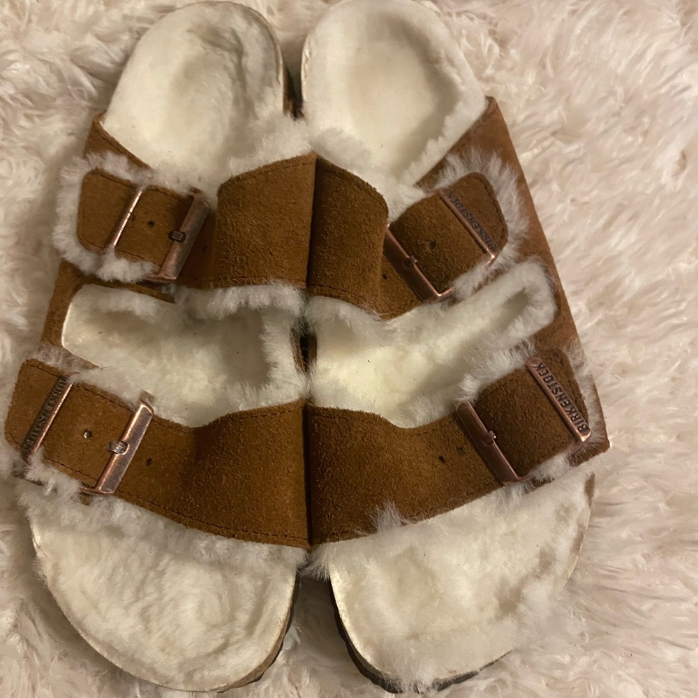 Birkenstock Arizona Genuine Shearling Lined Slide